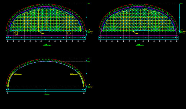 古交跨度110米，拱高35_7米煤棚网架